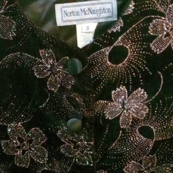 Norton McNaughton Vintage Sparkly Evening Jacket Size 8 - Picture 6 of 10